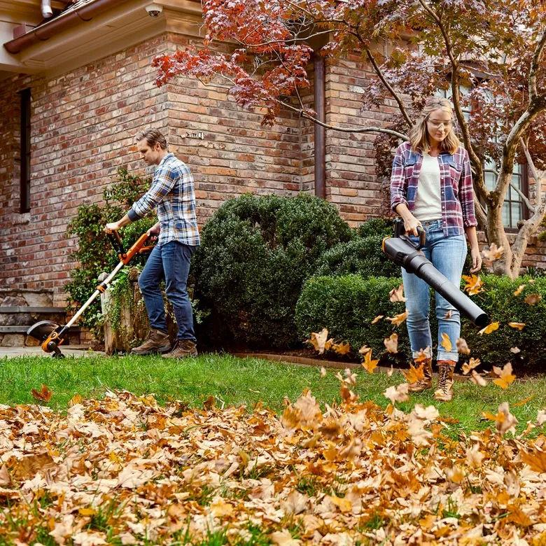 Worx WG933 Cordless 20V Leaf Blower, 12" String Trimmer & 22" Hedge Trimmer Kit