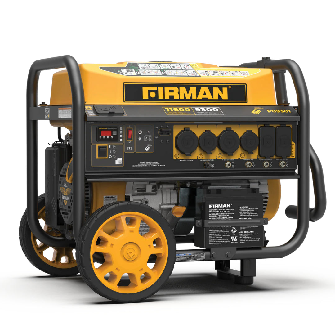 Firman P09301 Portable Gas Generator, 11600W Remote Start 120/240V