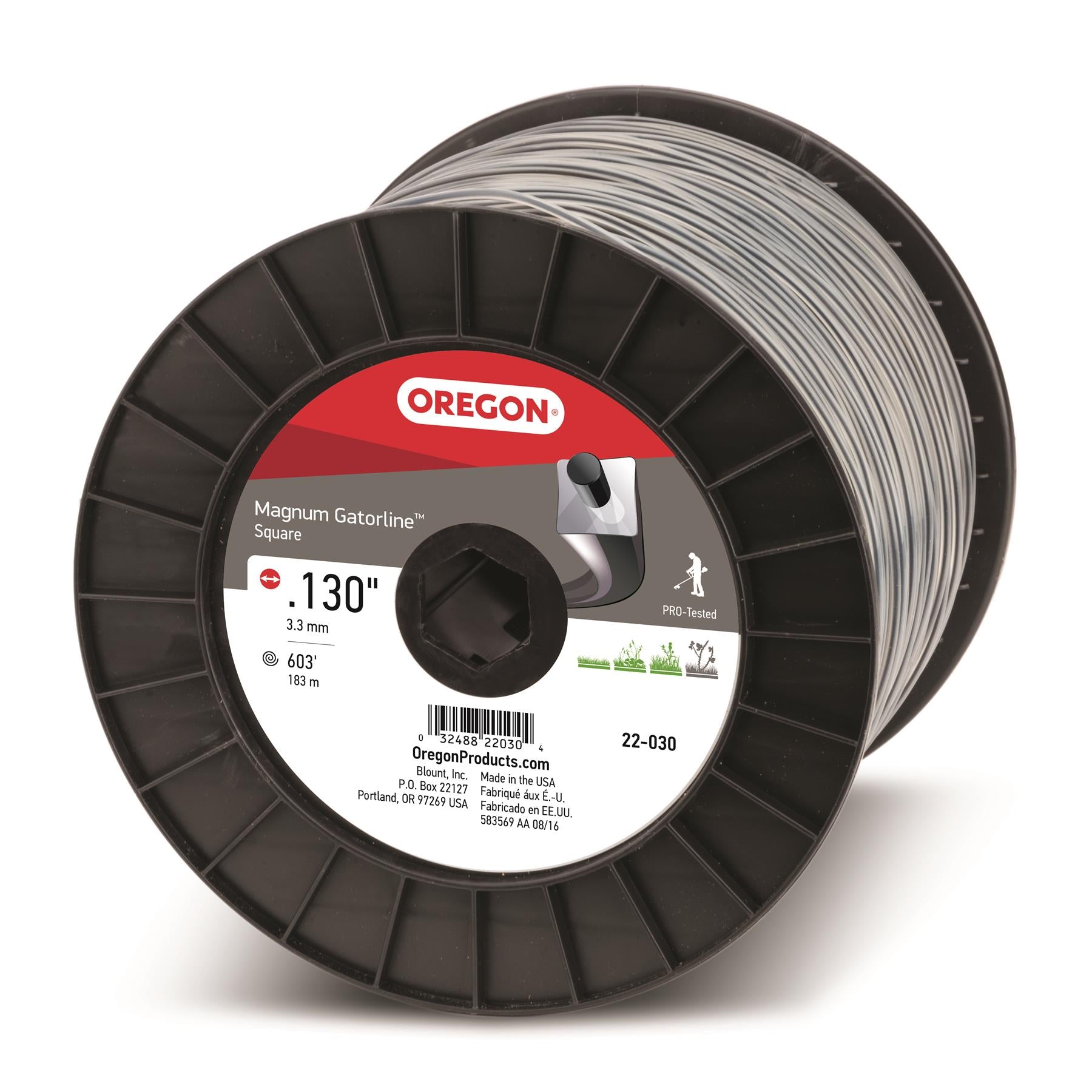 Oregon 22-030 Square Magnum Gatorline, .130" Gauge, 5 lb Spool, 600'