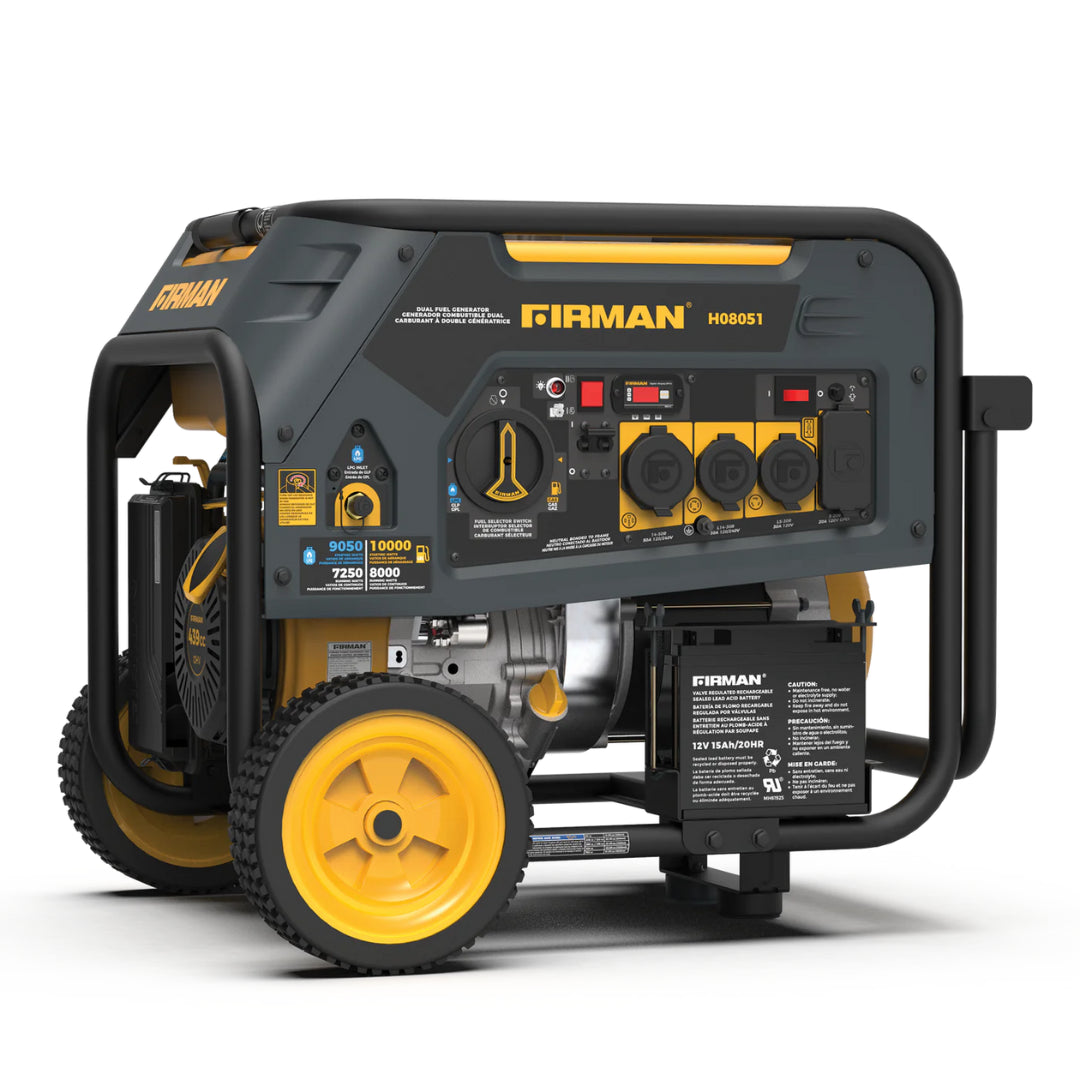 Firman H08051 Dual Fuel Portable Generator, 8000W Electric Start 120/240V