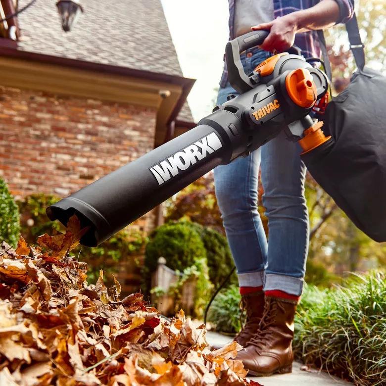 Worx WG512 Corded 12 Amp 600 CFM TriVac 3-in-1 Blower, Mulcher & Yard Vacuum