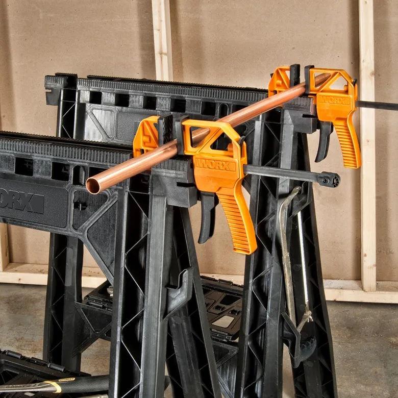 Worx WX065 Set of 2 Sawhorses with Bar Clamps