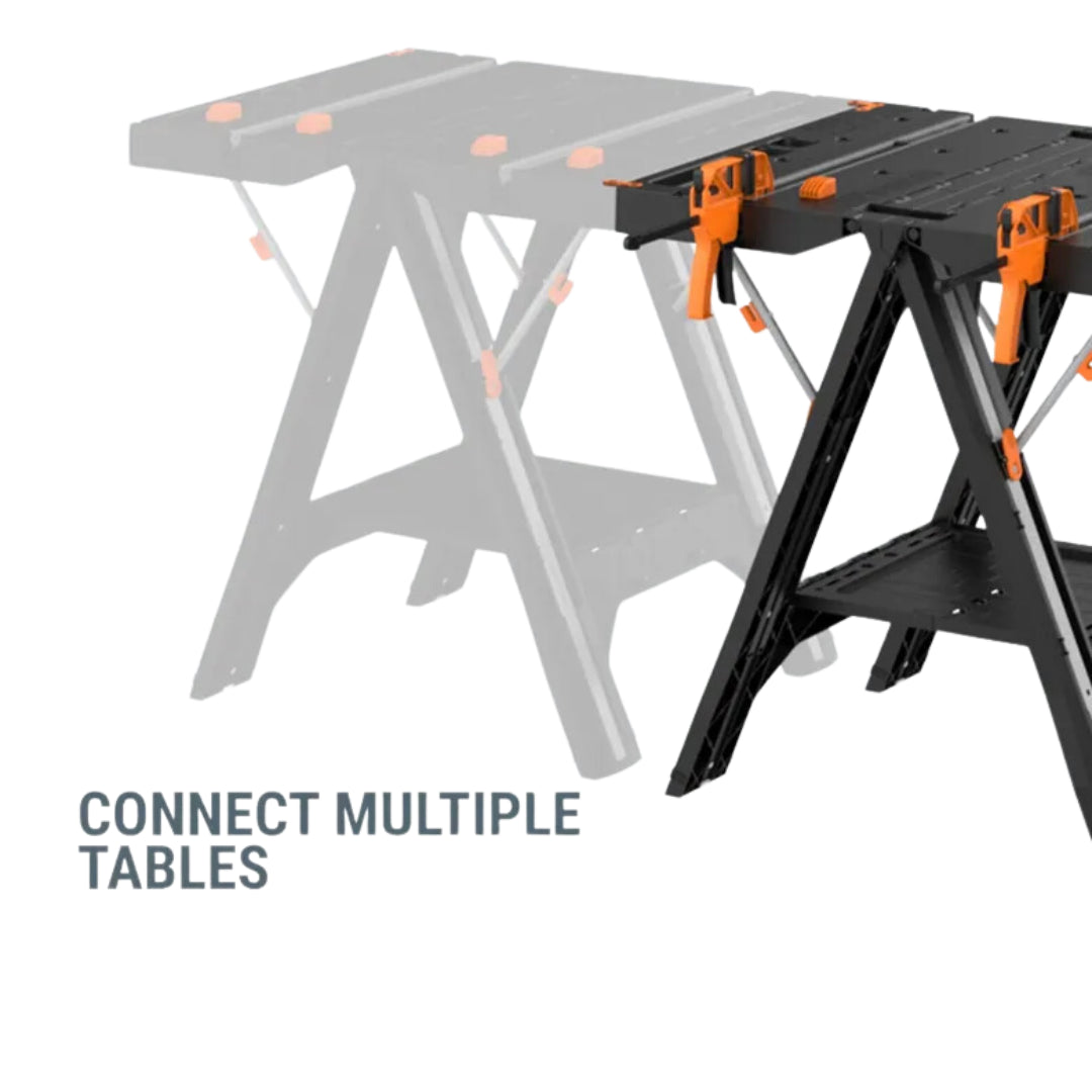 Worx WX051 Pegasus Folding Work Table & Sawhorse, 31" x 25" x 32"