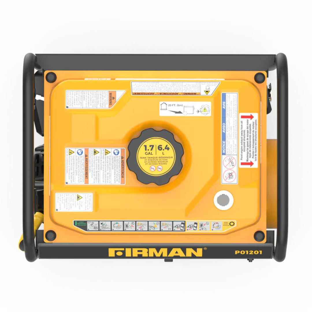 Firman P01201 Portable Gas Generator, 1500W Recoil Start