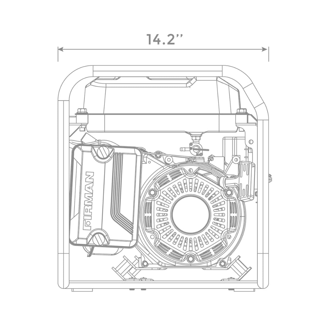 Firman P01201 Portable Gas Generator, 1500W Recoil Start