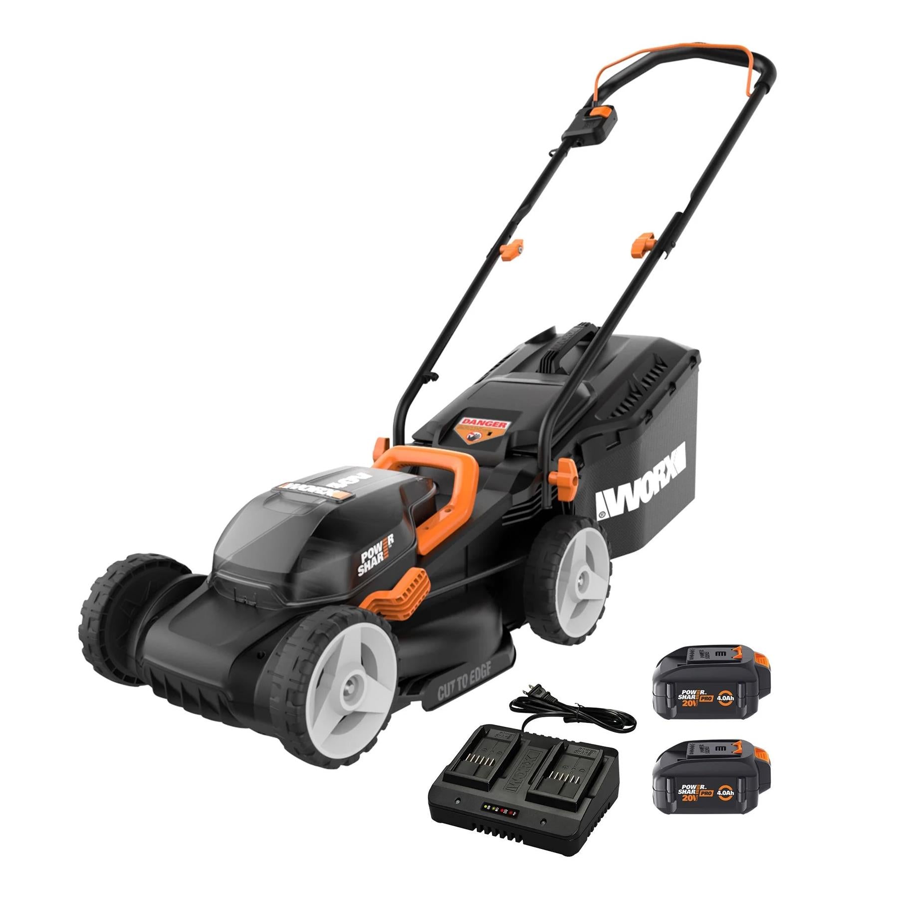 Worx WG779 Cordless 40V Power Share 14" Push Lawn Mower