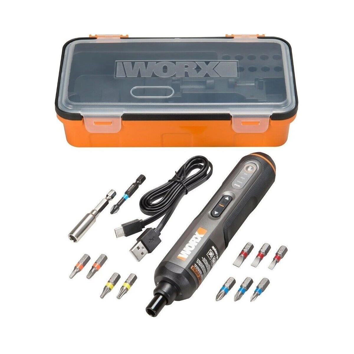 Worx WX240L Cordless 4V Electric 3-Speed Screwdriver with 12 Bits