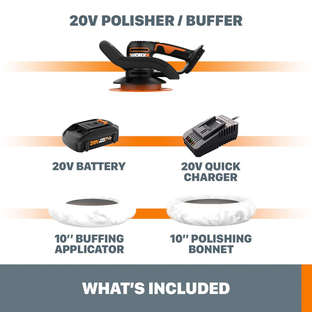 Worx WX856L Cordless 20V Power Share 10" Polisher & Buffer