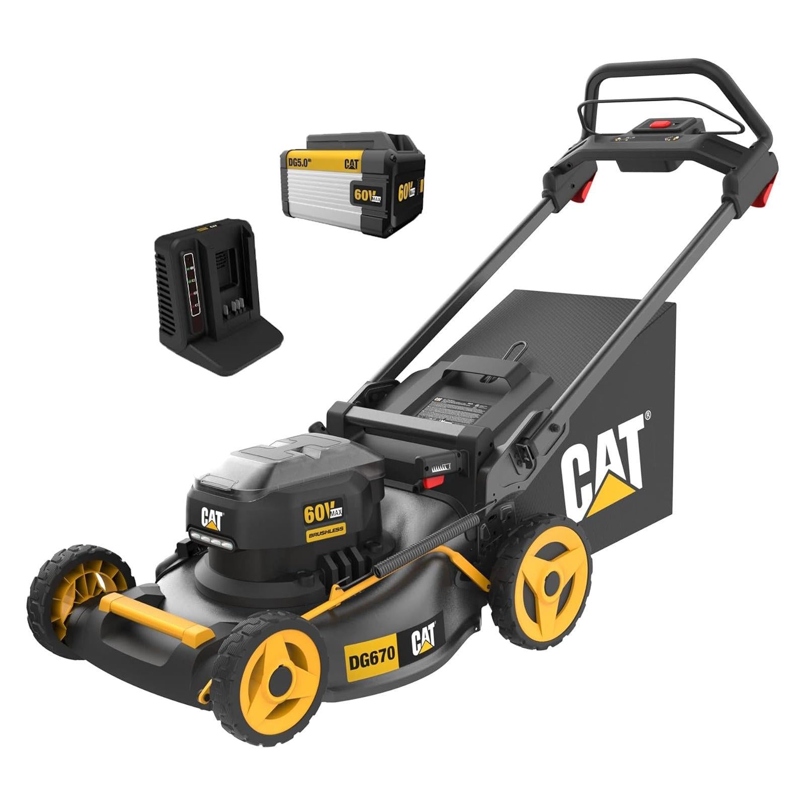 Cat DG670 Cordless 60V 21" Push Lawn Mower with Battery & Charger