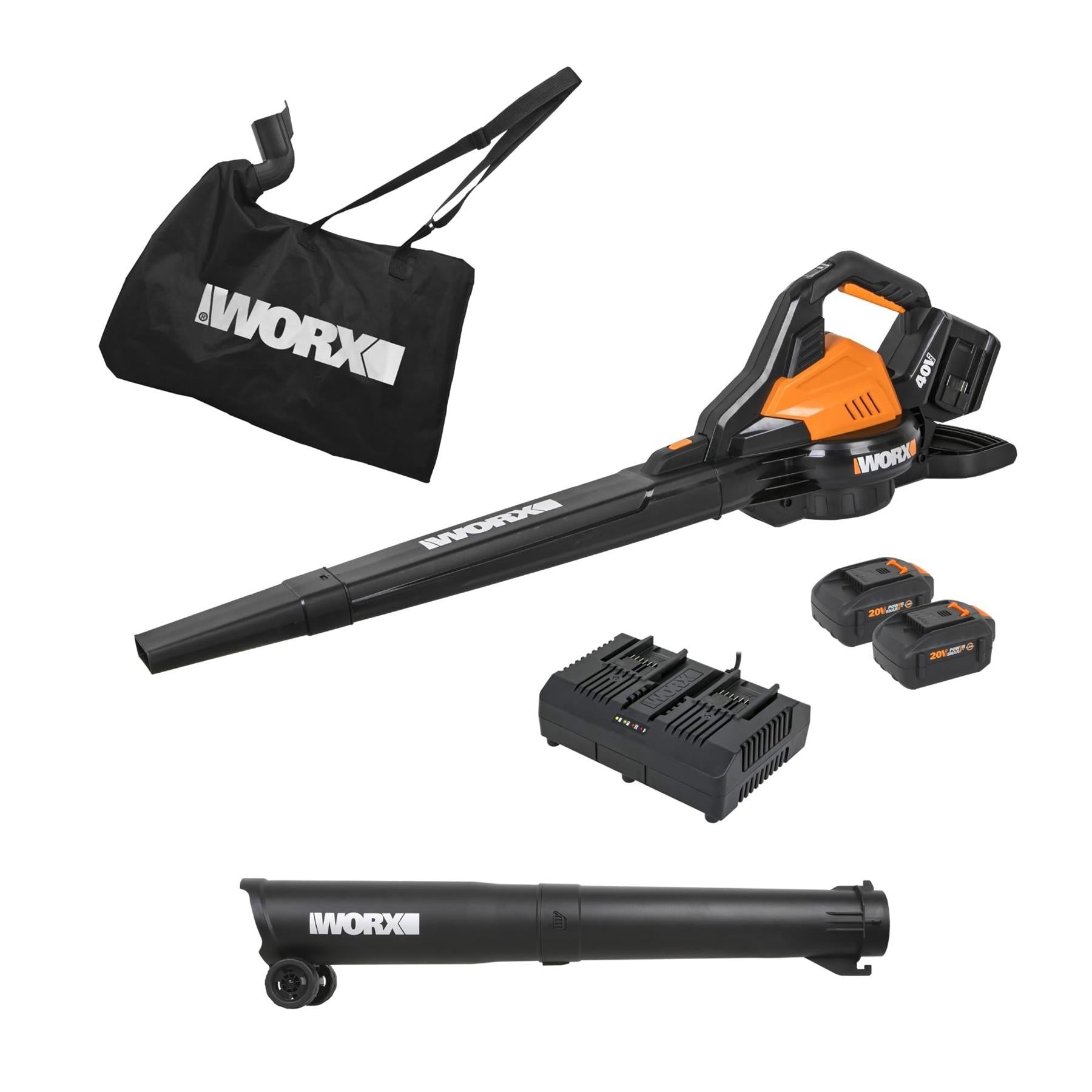 Worx WG583 Cordless 40V Power Share 350 CFM Leaf Blower/Mulcher/Vacuum