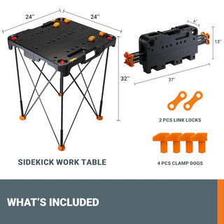 Worx WX066 Sidekick Portable Folding Work Table, 24