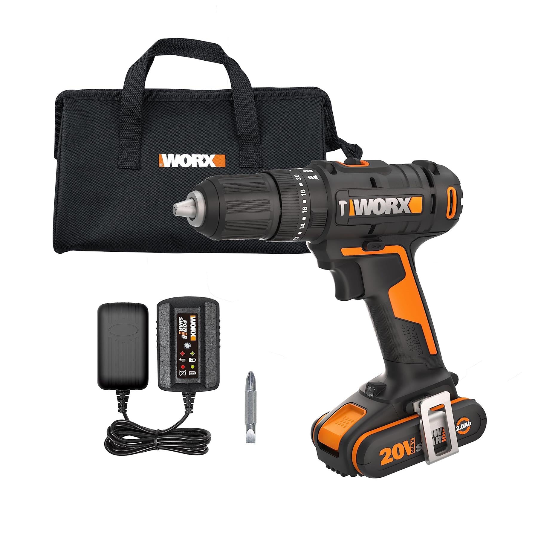 Worx WX370L Cordless 20V Power Share 1/2" Hammer Drill