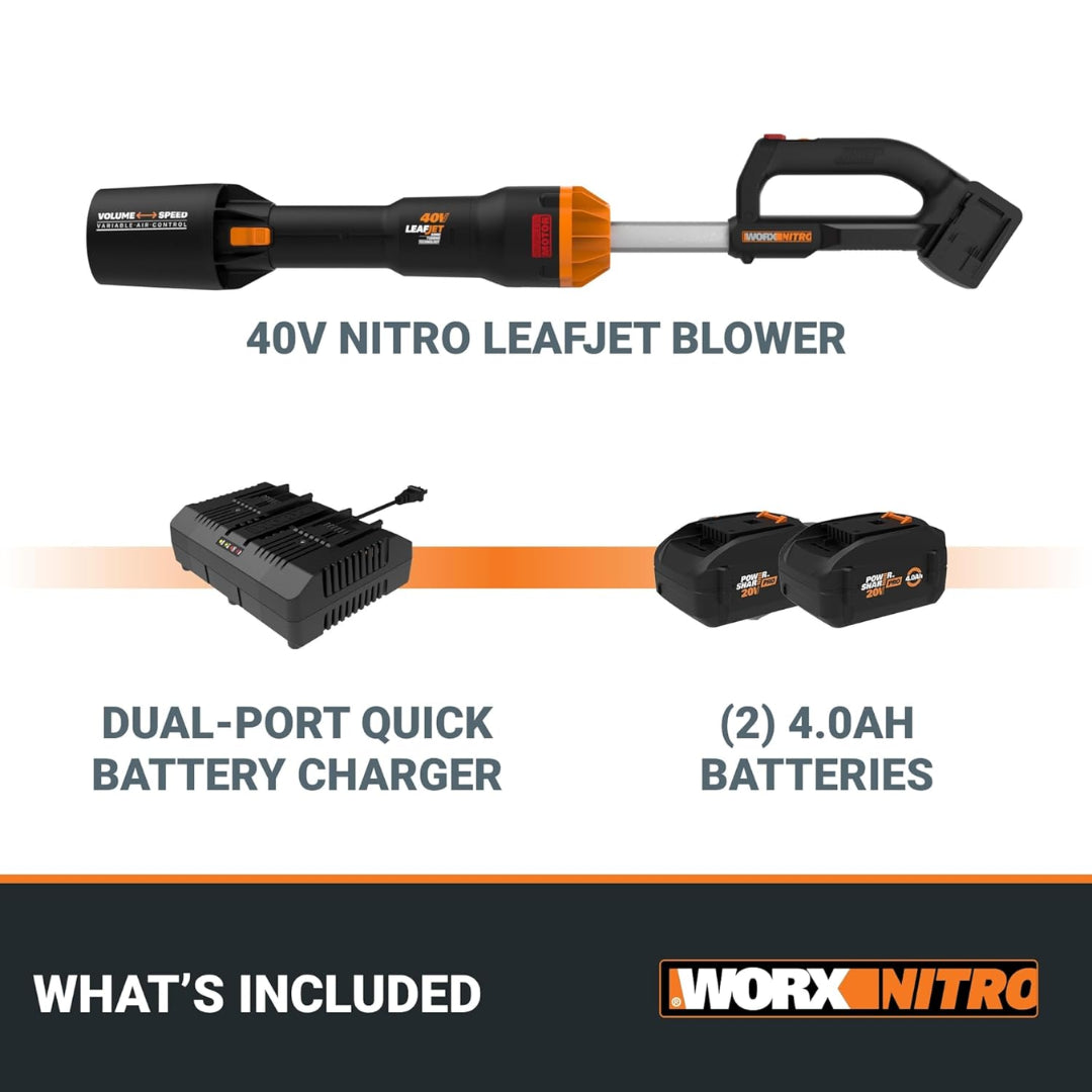 Worx WG585 Cordless 40V Nitro 620 CFM Power Share Pro LeafJet Blower