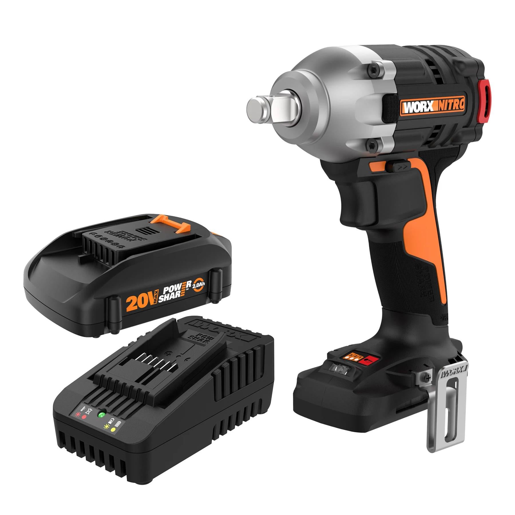 Worx WX272L Cordless 20V Nitro Power Share 1/2" Impact Wrench