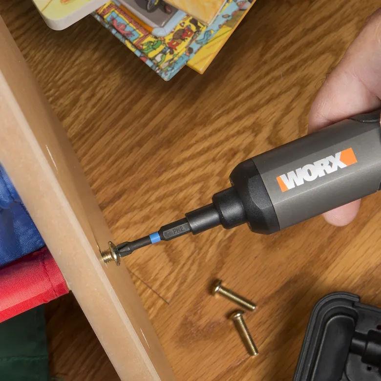 Worx WX240L Cordless 4V Electric 3-Speed Screwdriver with 12 Bits