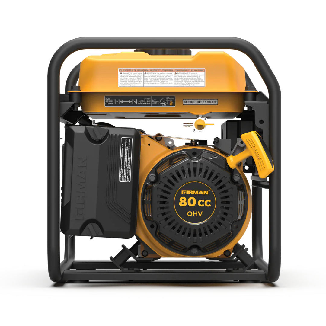 Firman P01204 Portable Gas Generator, 1500W Recoil Start w/ CO Alert