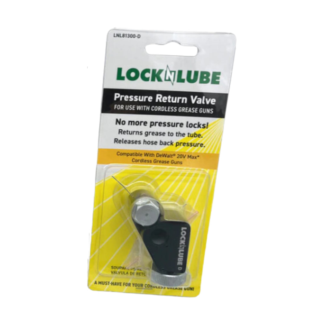 LockNLube LNL81300-D Pressure Return Valve for Dewalt Cordless Grease Gun