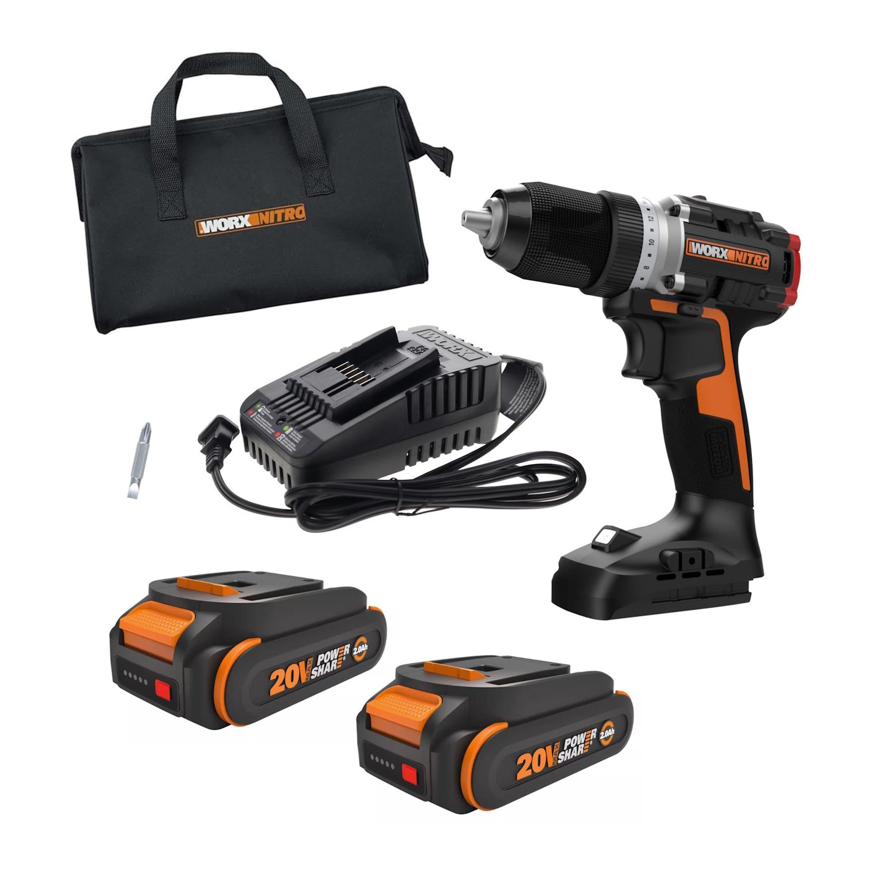 Worx WX130L Cordless 20V Nitro Power Share 1/2" Compact Drill Driver