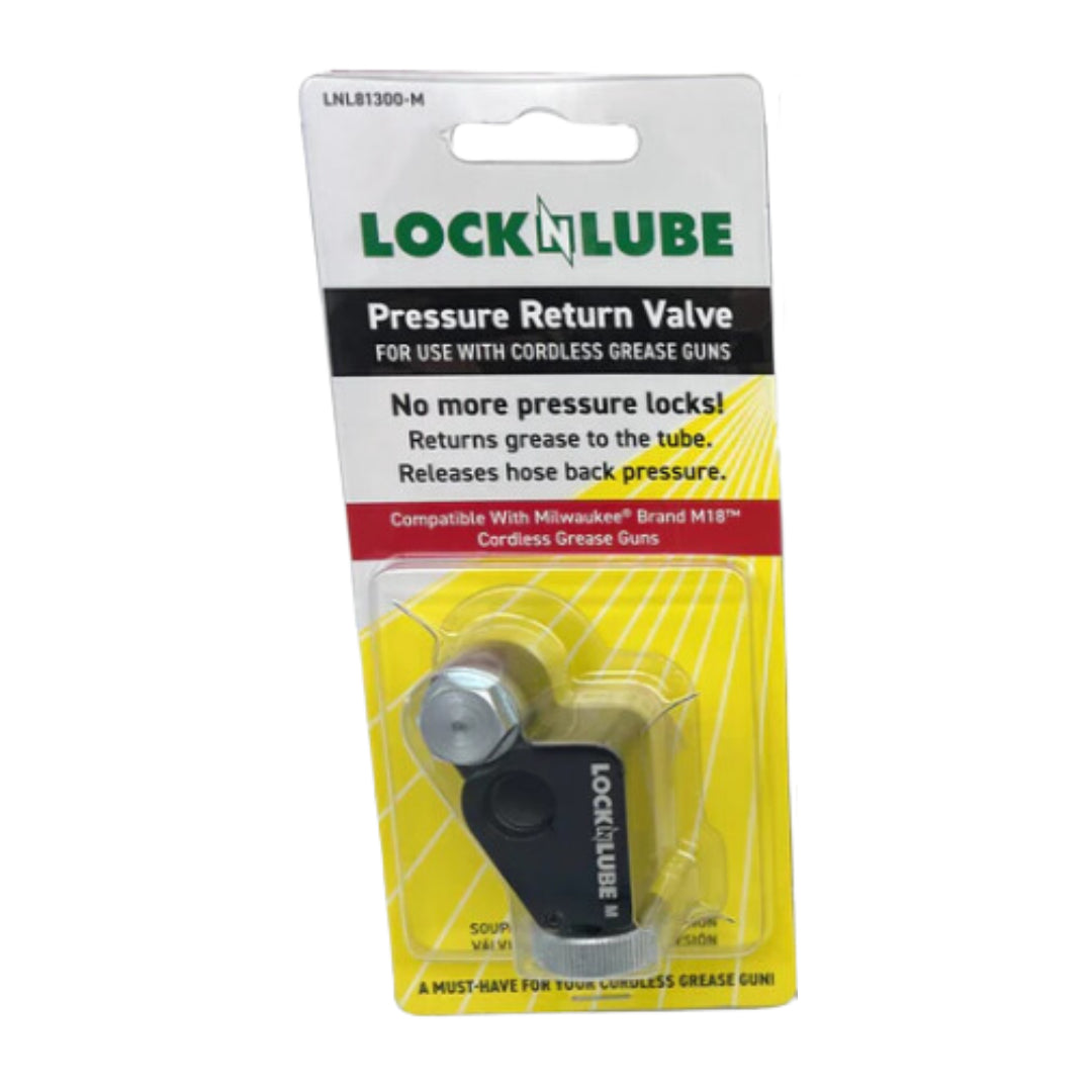 LockNLube LNL81300-M Pressure Return Valve for Milwaukee Tool Cordless Grease Gun