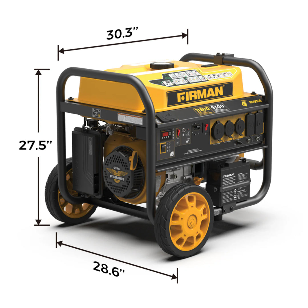 Firman P09301 Portable Gas Generator, 11600W Remote Start 120/240V