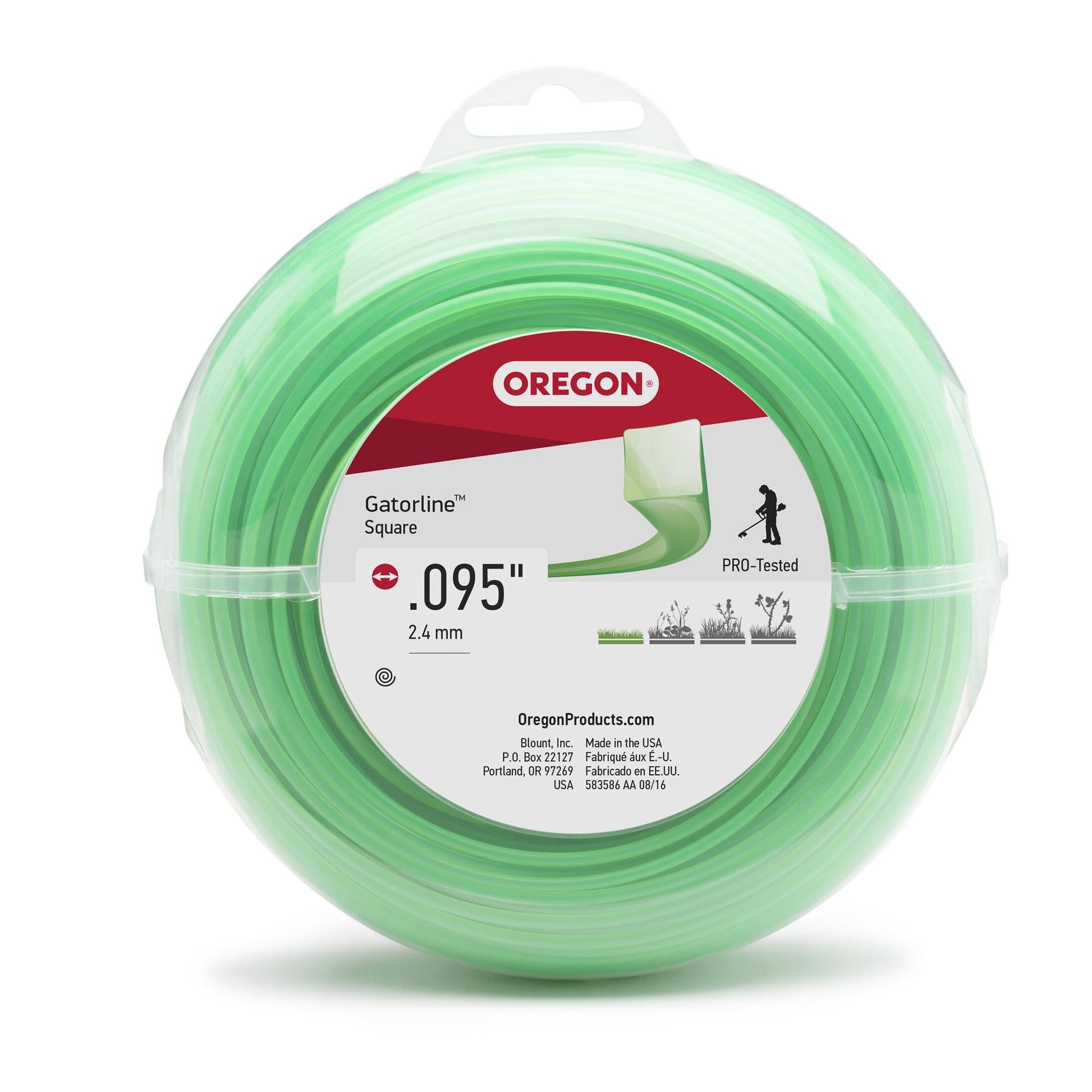 [NLA] Oregon 69-004 Square Trimmer Line, .095" Gauge, 1/2 lb